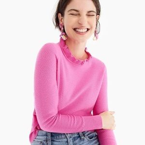 J Crew Ruffle-neck Pullover Sweater - Size Small